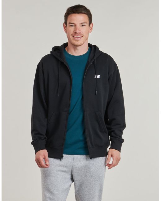New Balance Black Hoodies Sport Essentials Logo French Terry Full Zip for men