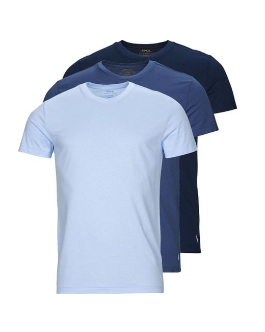 Polo Ralph Lauren Blue T Shirt 3 Pack Crew Undershirt for men