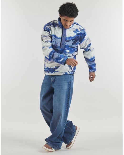 Columbia Blue Fleece Jacket Helvetia Ii Printed Half Snap Fleece for men