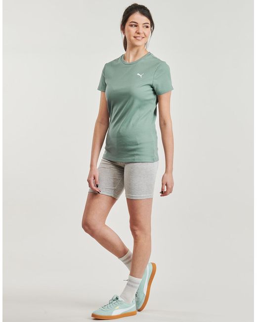 PUMA Green T Shirt Ess Elevated Rib Tee