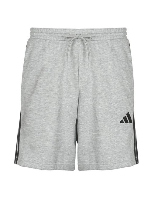 Adidas Gray Shorts Essential 3-stripes French Terry Shorts for men