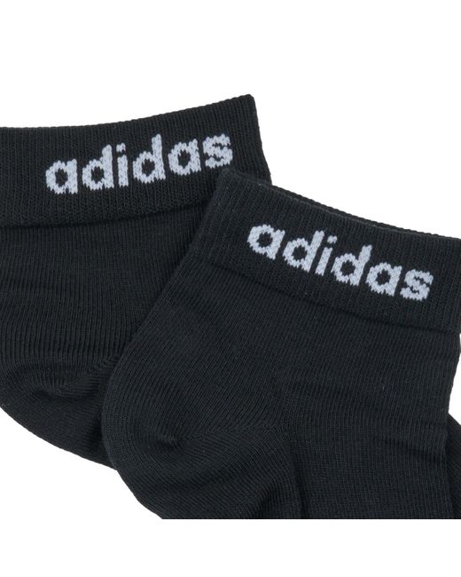 Adidas Black Socks Think Linear Ankle Socks 3 Pairs