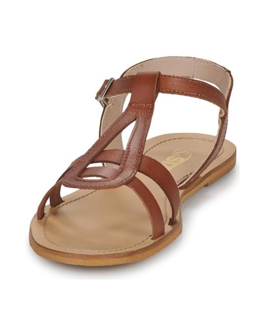 So Size Brown Flat Sandals Duran