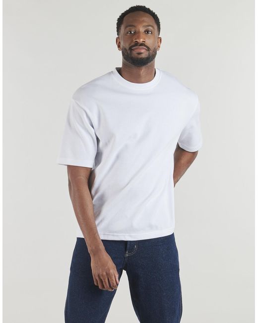 SELECTED White T Shirt Slhlooseoscar Ss O-neck Tee for men