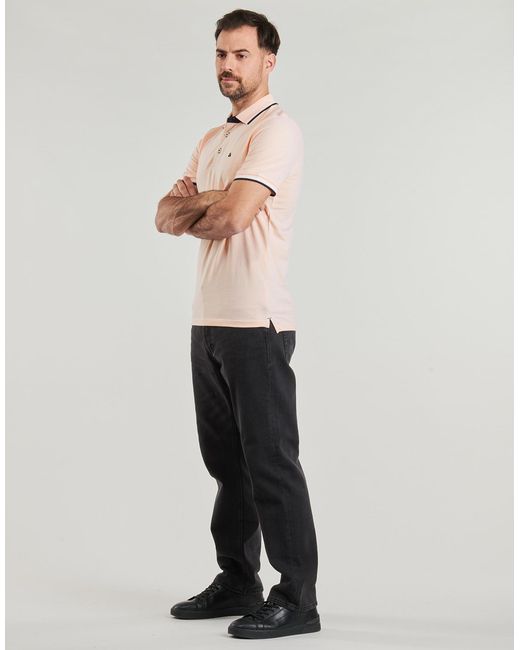 Jack & Jones Pink Polo Shirt Jjepaulos for men