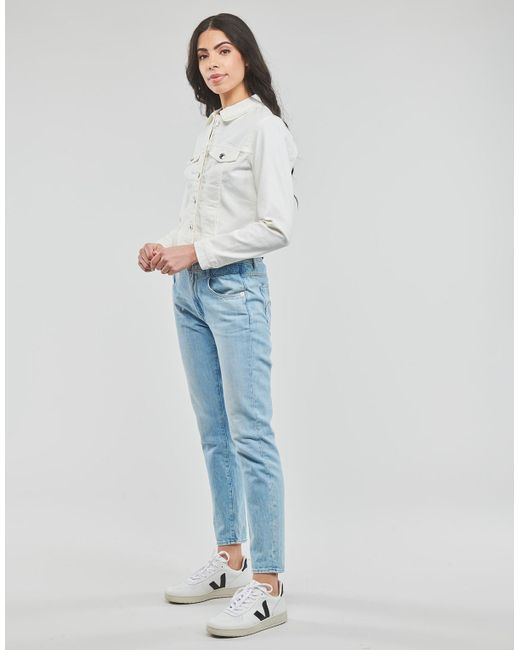 Vero Moda White Denim Jacket Vmluna Ls Slim Dnm Jacket Mix Ga Noos
