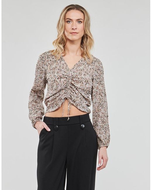 ONLY Brown Blouse Onlheidi L/s Ruching Top