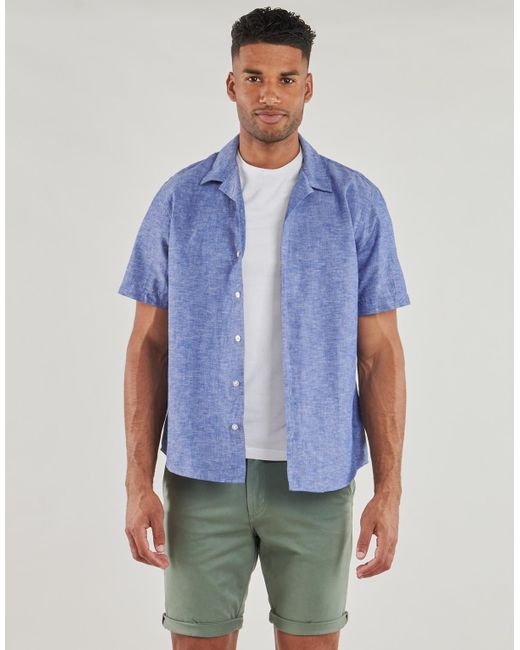 SELECTED Blue Short Sleeved Shirt Slhregsun for men