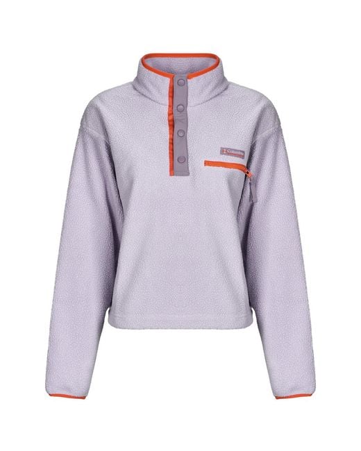 Columbia Purple Fleece Jacket Helvetia Ii Cropped Half Snap Fleece