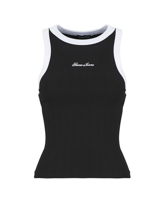 Guess Black Tops / Sleeveless T-shirts Gj Embro Ringer