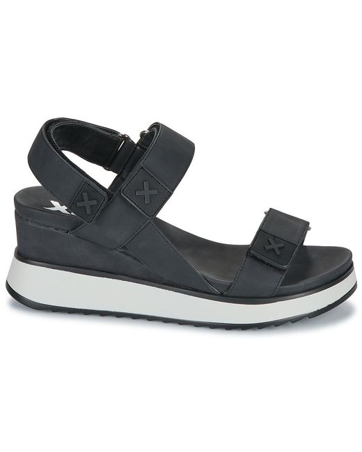Xti Black Wedge Sandals 143848