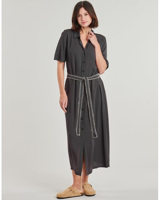 Roxy Gray Long Dress Island Escape Solid
