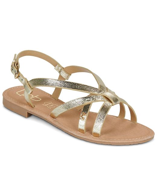 Les Petites Bombes Metallic Flat Sandals Natasha