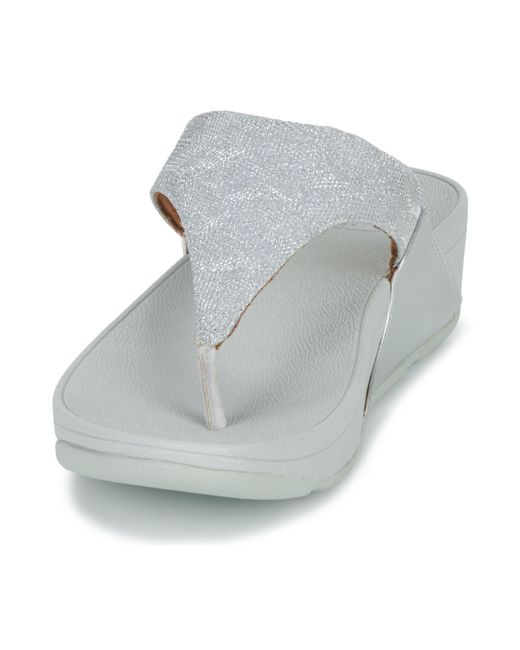 Fitflop Gray Flip Flops / Sandals (shoes) Lulu Shimmer Toe Post