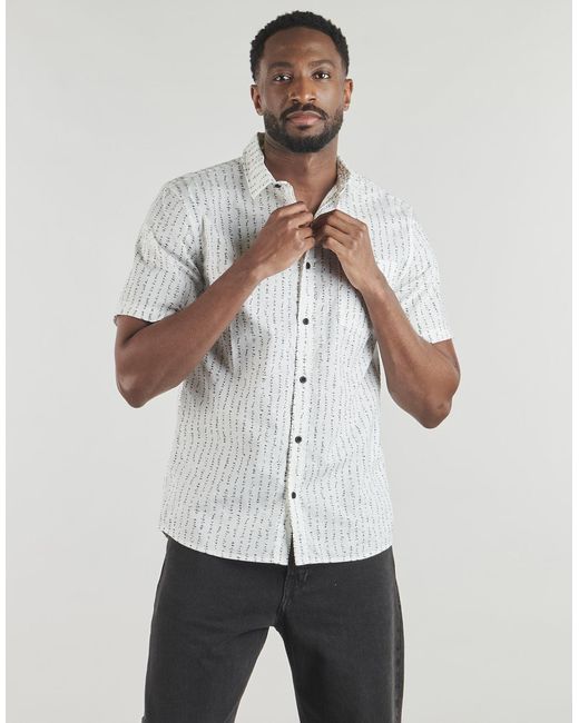 Quiksilver White Short Sleeved Shirt Apero Classic Ss for men