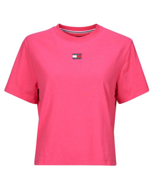 Tommy Hilfiger Pink T Shirt Tjw Bxy Badge Tee Ext