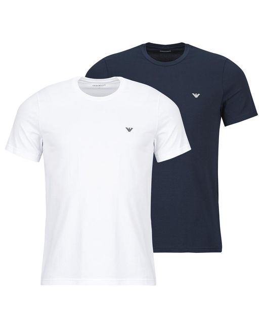 Emporio Armani Blue T Shirt Em000391 Pack De 2 for men