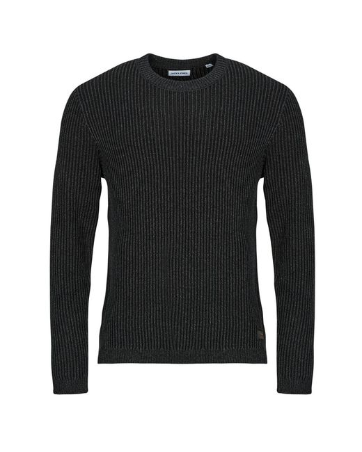 Jack & Jones Black Sweater Jjedover Knit Crew Neck for men