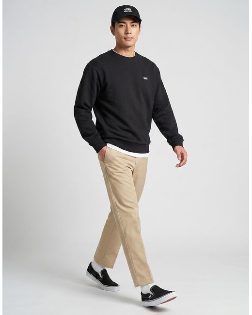 Vans Black Sweatshirts Left Chest Crew for men