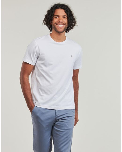 Gant White T Shirt Reg Shield Ss T-shirt for men