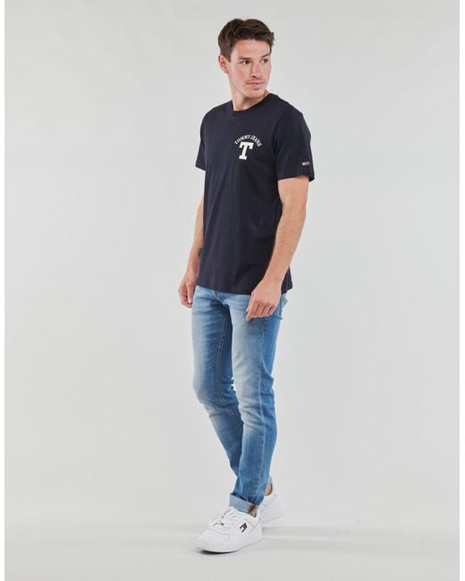 Tommy Hilfiger Blue T Shirt Tjm Reg Curved Letterman Tee for men