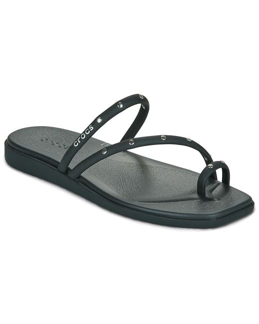 CROCSTM Black Flip Flops / Sandals (shoes) Miami Studded Toe Loop Sandal