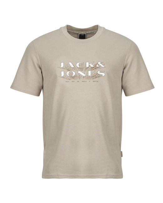 Jack & Jones Gray T Shirt Jcofusion Jj Branding for men