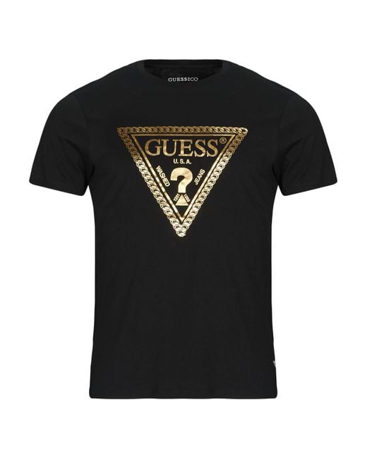 Guess Black T Shirt Chain Tri for men