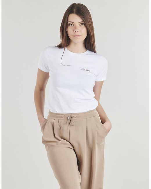 Guess White T Shirt Gj Ss Cn Slim Mini America