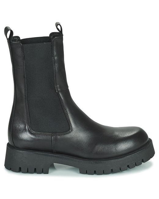 Jonak Leather Ridle Mid Boots in Black - Lyst