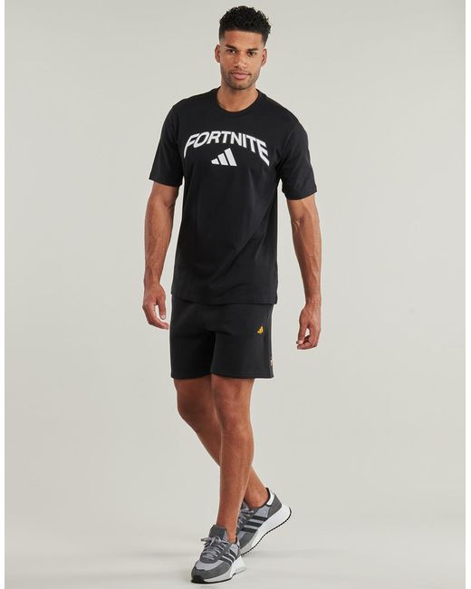 Adidas Black T Shirt Fortnite Logo Graphic T-shirt for men