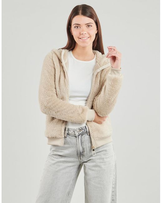 Only Play Natural Fleece Jacket Onpfluffy Hood Fz
