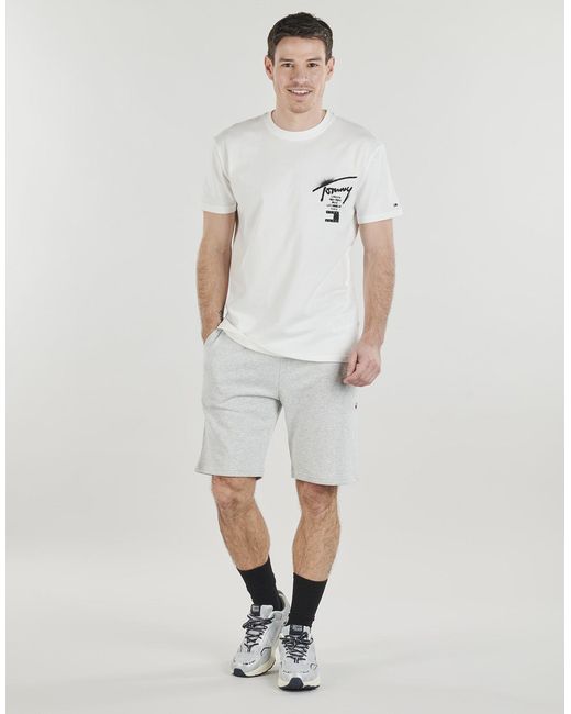 Tommy Hilfiger White T Shirt Tjm Reg City Sign Ss Tee Ext for men