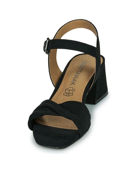Chattawak Black Heeled Sandals Lorena
