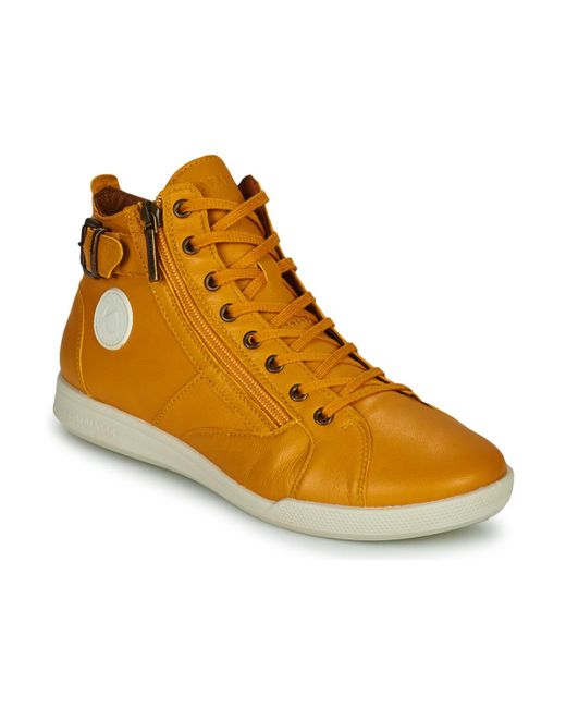 Pataugas Yellow Palme Shoes (high-top Trainers)