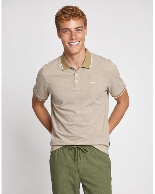 Jack & Jones Gray Polo Shirt Jprblualves Ss Polo for men