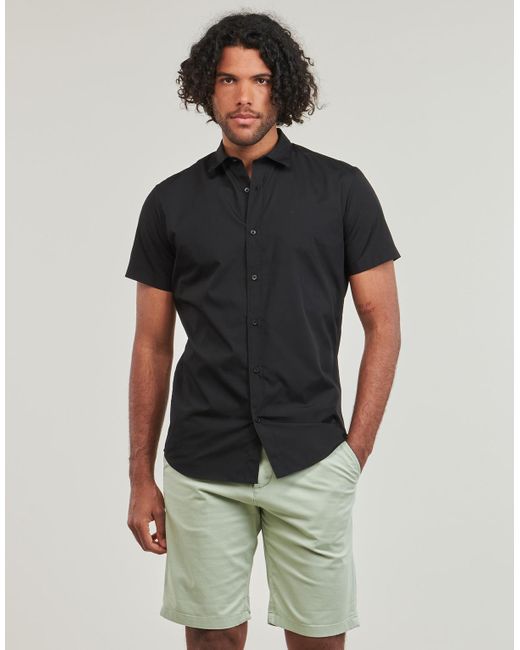 Jack & Jones Black Short Sleeved Shirt Jjjoe Shirt Ss Plain for men