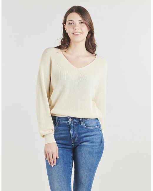 Vero Moda White Sweater Vmnewlexsun Solid/stripe