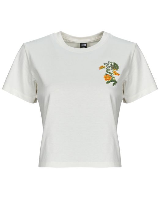 The North Face White T Shirt Flora Embro Regular Short Sleeve Tee