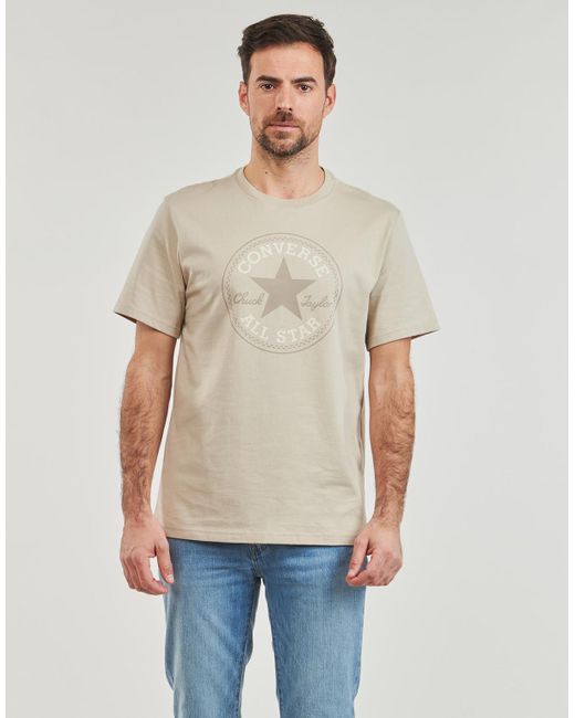 Converse Natural T Shirt Chuck Patch Tee Beach Stone / White