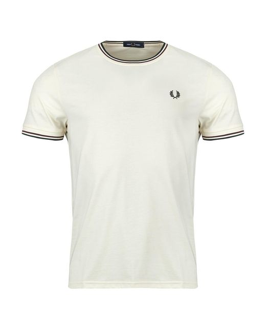 Fred Perry White T Shirt Twin Tipped T-shirt for men