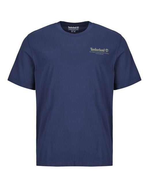 Timberland Blue T Shirt Bootmakers Tools for men