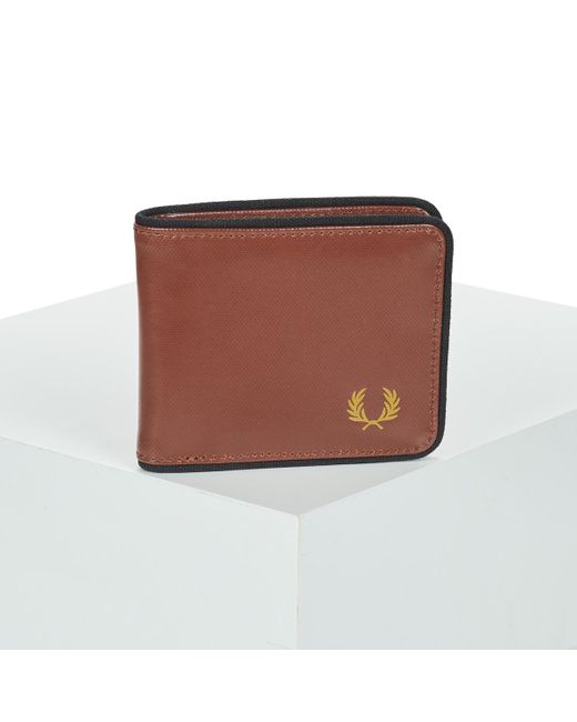 Fred Perry Brown Purse Wallet Coated Polyester Billfold Wall