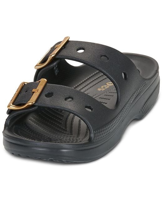 CROCSTM Black Mules / Casual Shoes Saturday Metallic Buckle Sandal W