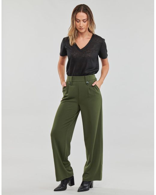 ONLY Green Wide Leg / Harem Trousers Onlsania Button Pant Jrs