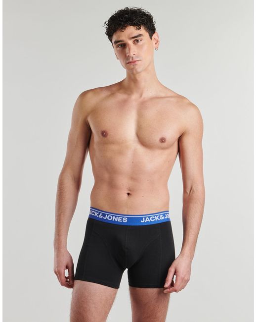 Jack & Jones Black Boxer Shorts Jactheodore Solid Trunks X3 for men