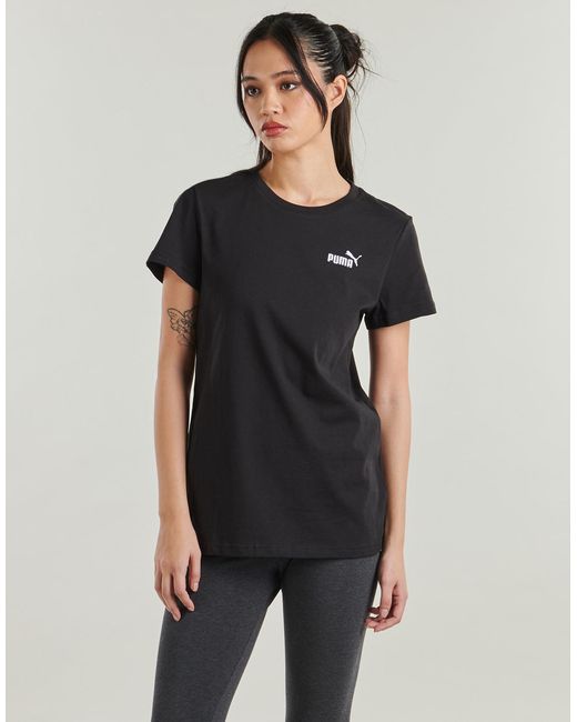 PUMA Black T Shirt Ess Small No. 1 Logo Tee