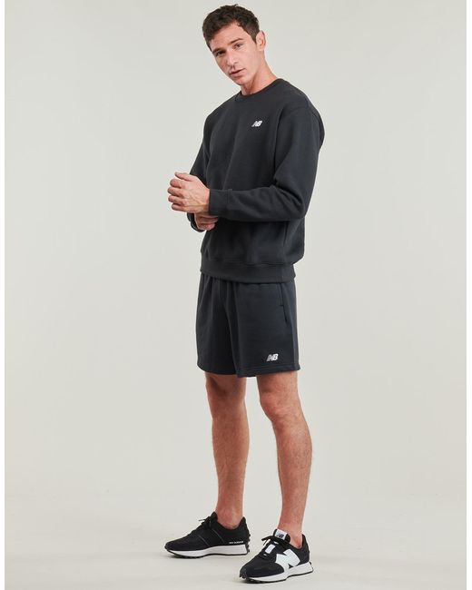 New Balance Black Sweatshirts Small Logo Crew for men