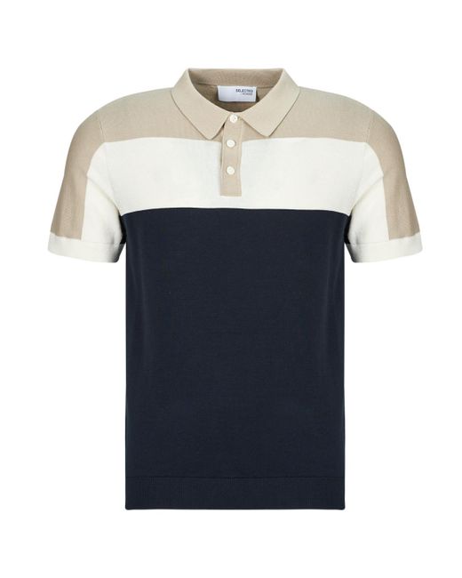 SELECTED Blue Polo Shirt Slhmattis for men
