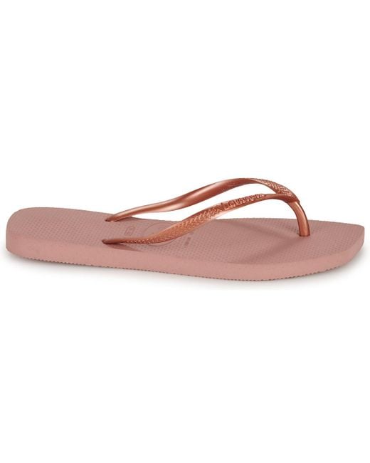 Havaianas Pink Flip Flops / Sandals (shoes) Slim Square